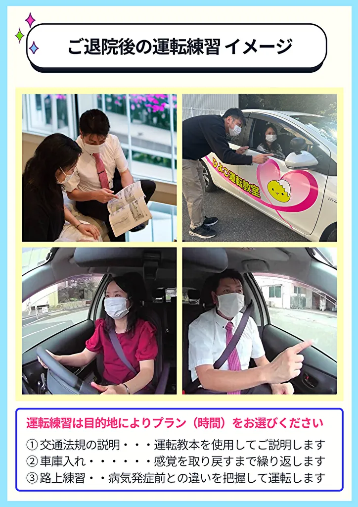 ご退院後の運転練習のイメージ